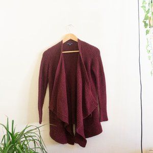 American Eagle Maroon Kitted Cardigan